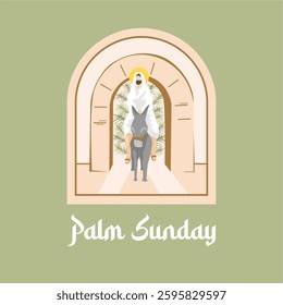 vector palm sunday poster template