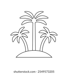 Contorno do Ícone de Árvore de Palm de Vetor