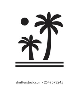 Vector Palm Tree Icon Symbol