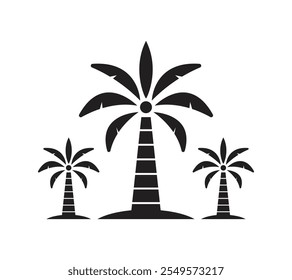 Vector Iconos de palmeras. Símbolos de la palmera