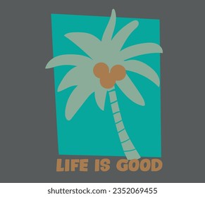 vector palm tree illustration for t shirt print