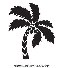 Vector palm tree illustration. Tropical design.