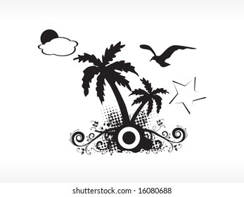vector palm tree series logo isolated on white