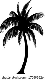 Realistic Palm Tree Silhouette Stock Vector (Royalty Free) 123355582