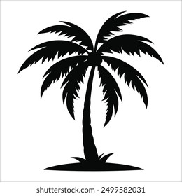 vector  palm tree silhouette art