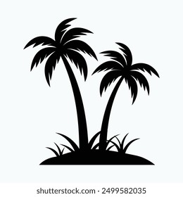 vector  palm tree silhouette art