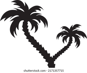 Icono de la silueta de la palmera vectorial sobre fondo blanco,.eps