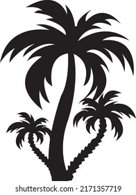 Icono de la silueta de la palmera vectorial sobre fondo blanco,.eps