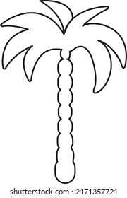 Vector palm tree silhouette icon on white background,.eps