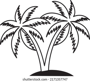 Icono de la silueta de la palmera vectorial sobre fondo blanco,.eps