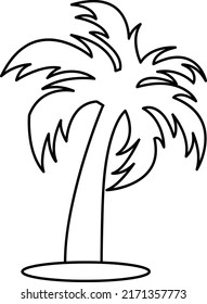 Icono de la silueta de la palmera vectorial sobre fondo blanco,.eps