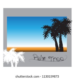 vector of palm tree silhouette icons on background, coconut tree flat icon for vacation apps and websites.