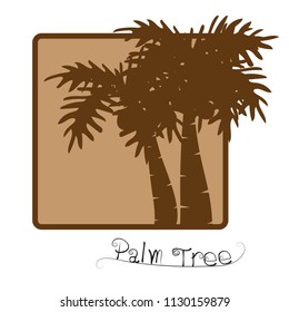 vector of palm tree silhouette icons on background, coconut tree flat icon for vacation apps and websites.