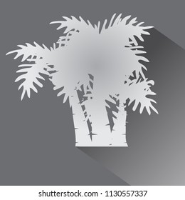 vector of palm tree silhouette icons on background, coconut tree flat icon for vacation apps and websites.