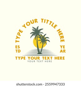 Vector Palm Tree Vintage Style