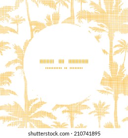 vector palm trees golden textile frame circle pattern background