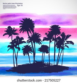 Vector Palm trees illustration for your business