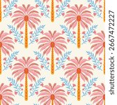 Vector Palm trees Seamless pattern.