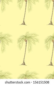 Vector  palm trees seamless pattern background with hand drawn elements.
