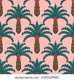 Vector Palm trees Seamless pattern. 
