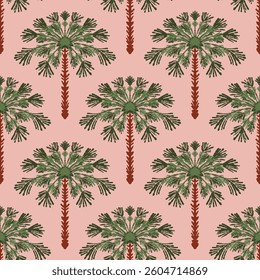 Vector Palm trees Seamless pattern. 