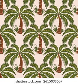 Vector Palm trees Seamless pattern.