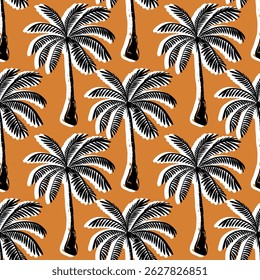 Vector Palm trees Seamless pattern.