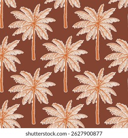 Vector Palm trees Seamless pattern.