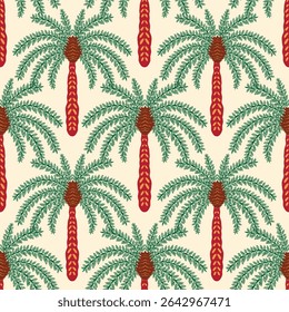Vetor palmeiras Padrão sem emenda.