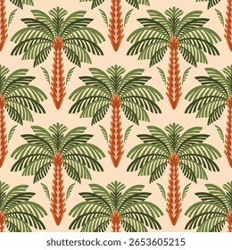 Vetor palmeiras Padrão sem emenda.