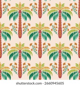 Vector Palm trees Seamless pattern.