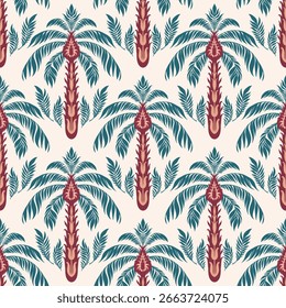 Vetor palmeiras Padrão sem emenda.