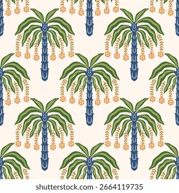 Vetor palmeiras Padrão sem emenda.
