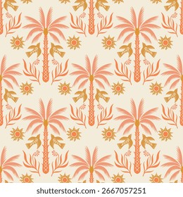Vector Palm trees Seamless pattern. 