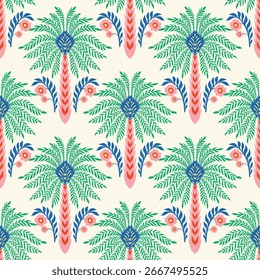 Vector Palm trees Seamless pattern.