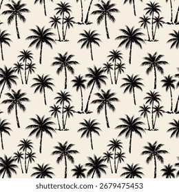 Vector Palm trees Seamless pattern.