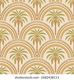 Vector Palm trees Seamless pattern.