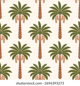 Vector Palm trees Seamless pattern.