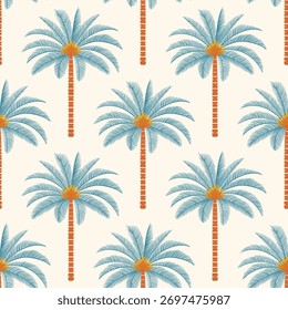 Vector Palm trees Seamless pattern.