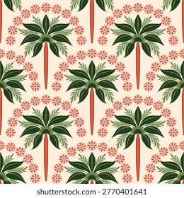 Vector Palm trees Seamless pattern.