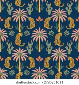 Vector Palm trees Seamless pattern.