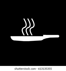 vector pan cooking and smoke icon design