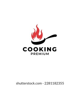 Vector pan with a fire logo design concept illustration idea