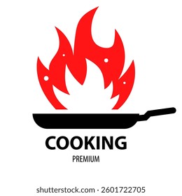 Vector pan with a fire logo design concept illustration idea