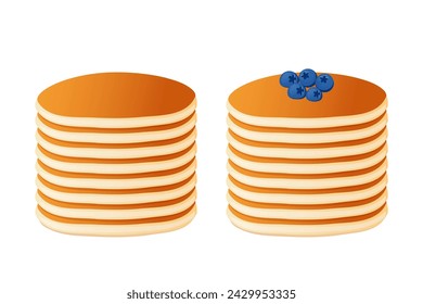 Vector Pancakes with blueberry. Pancake Day. Isolated on a white background. Flat design.	
