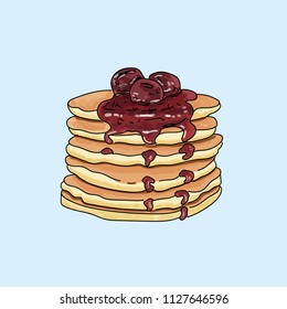 Vector pancakes illustration.