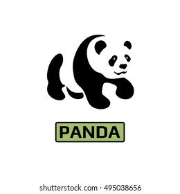 Vector of Panda bear icon. Business icon for the company. Logo for pet shop / Zoo / symbol. Flat design. Vector illustration.