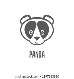 vector panda bear icon isolated on white background. panda label or zoo sign