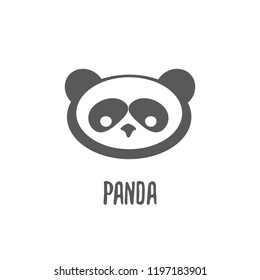 vector panda bear icon isolated on white background. panda label or zoo sign