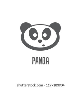 vector panda bear icon isolated on white background. panda label or zoo sign